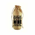 Zees Creations You Cant Buy Happiness Jute Wine Bottle Sack JB1024